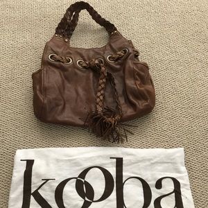 Kooba dark brown braided shoulder bag